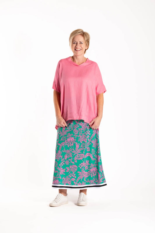Bias Skirt Pink Jungle