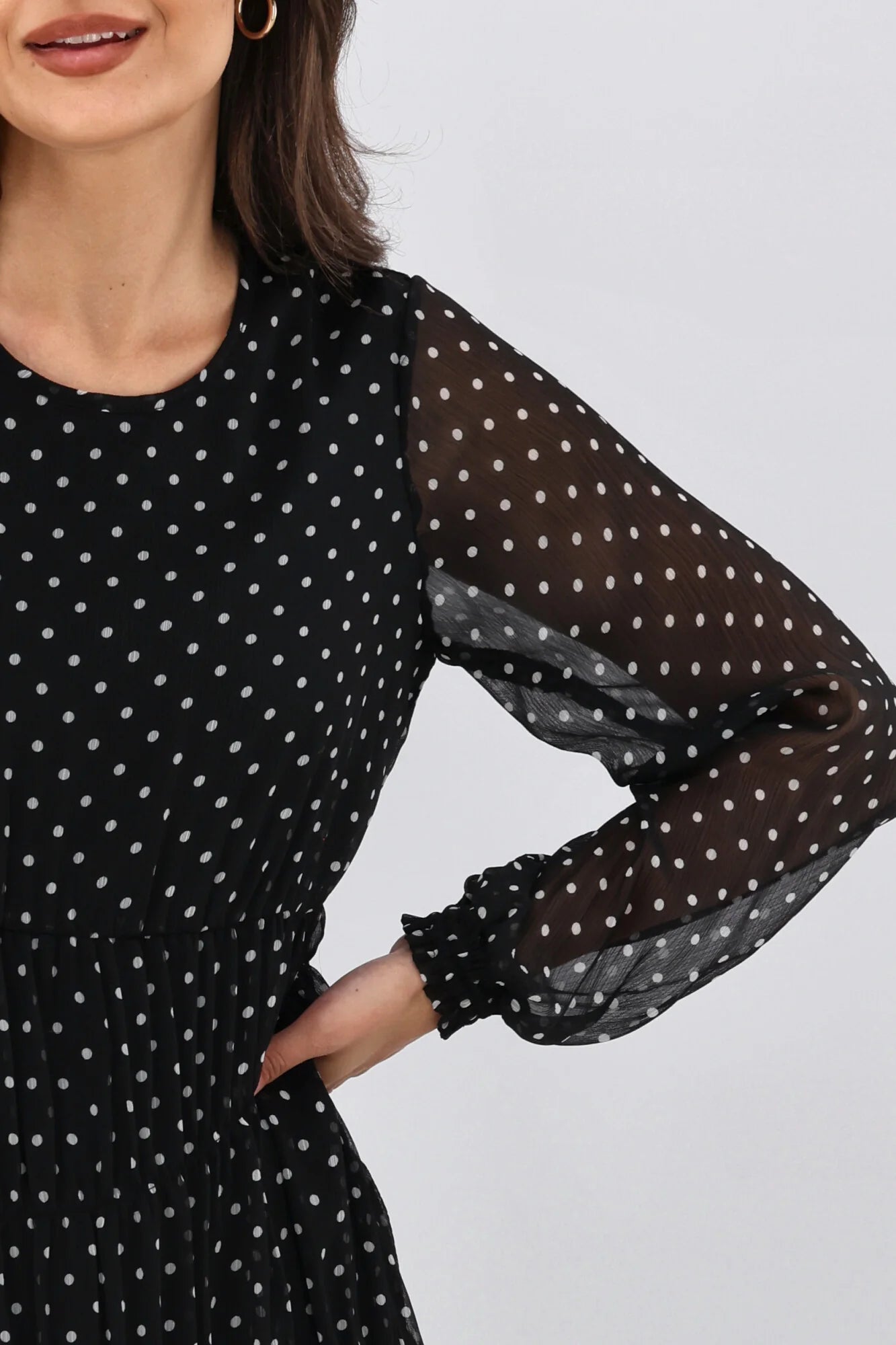 Mariella Shirred Detail Polka Dot