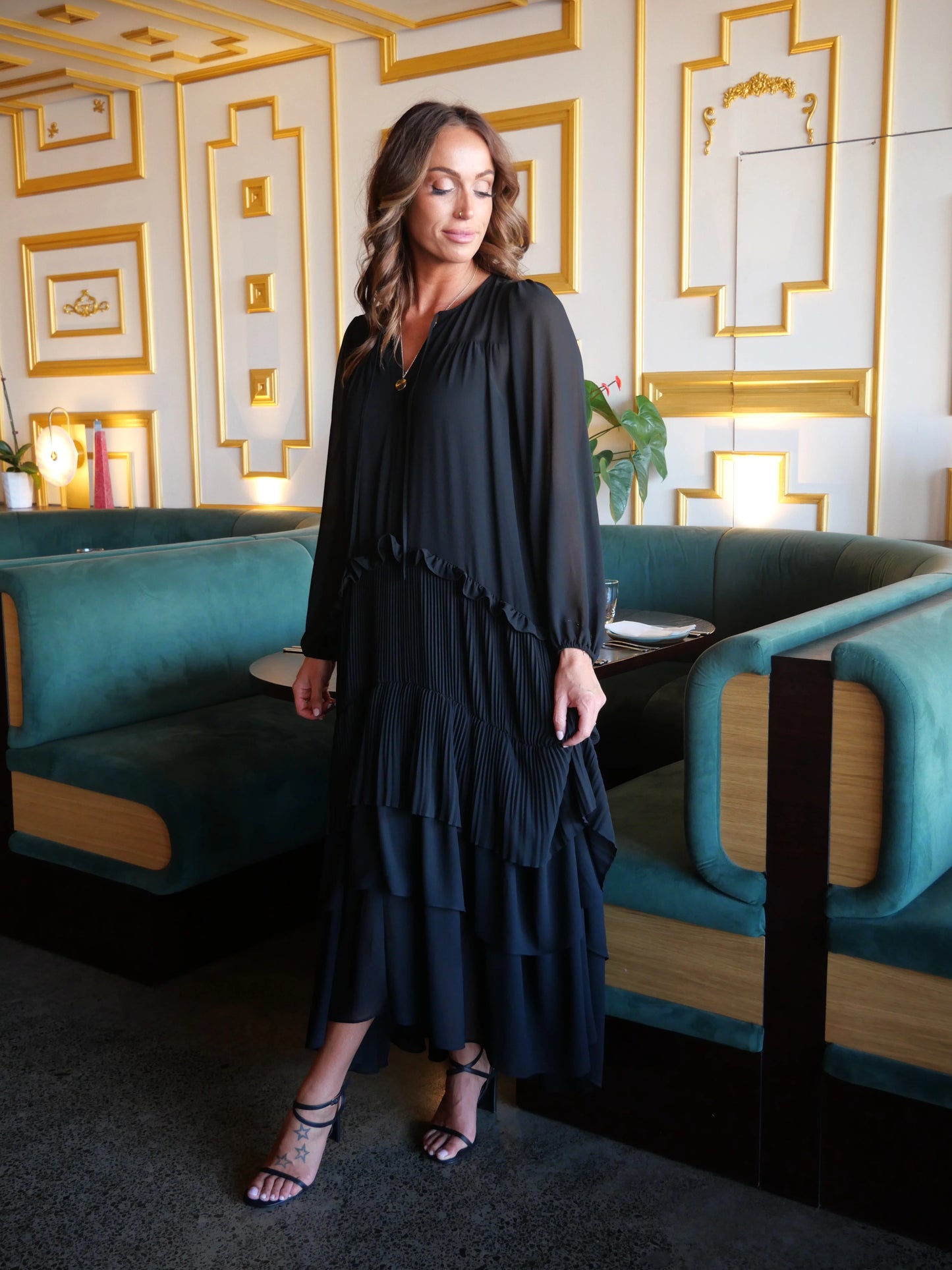 Rosalie Micropleat Tiered Dress