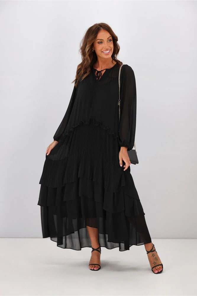 Rosalie Micropleat Tiered Dress