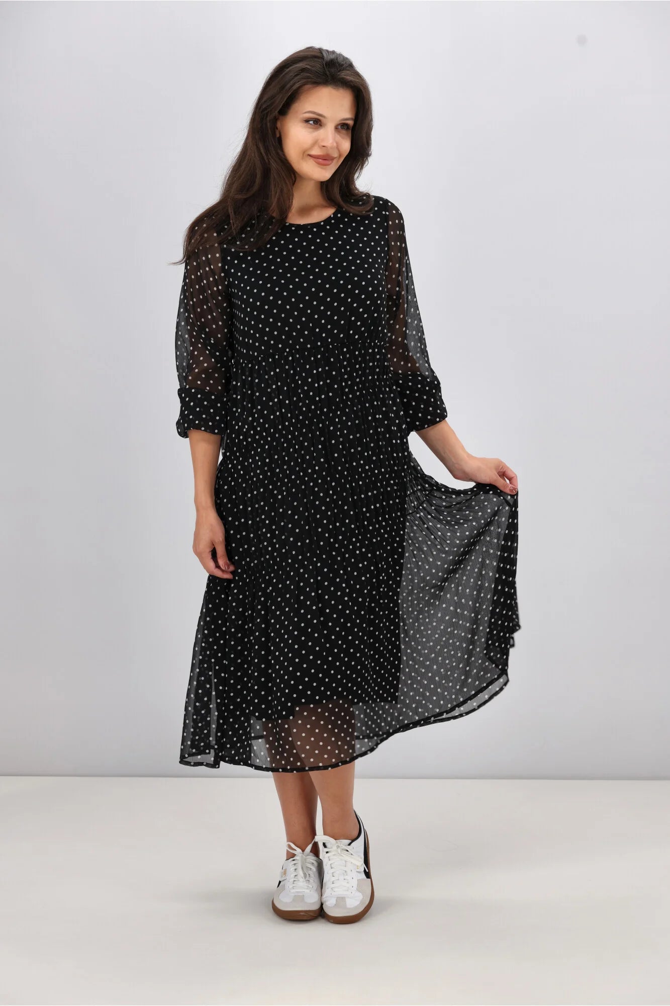 Mariella Shirred Detail Polka Dot