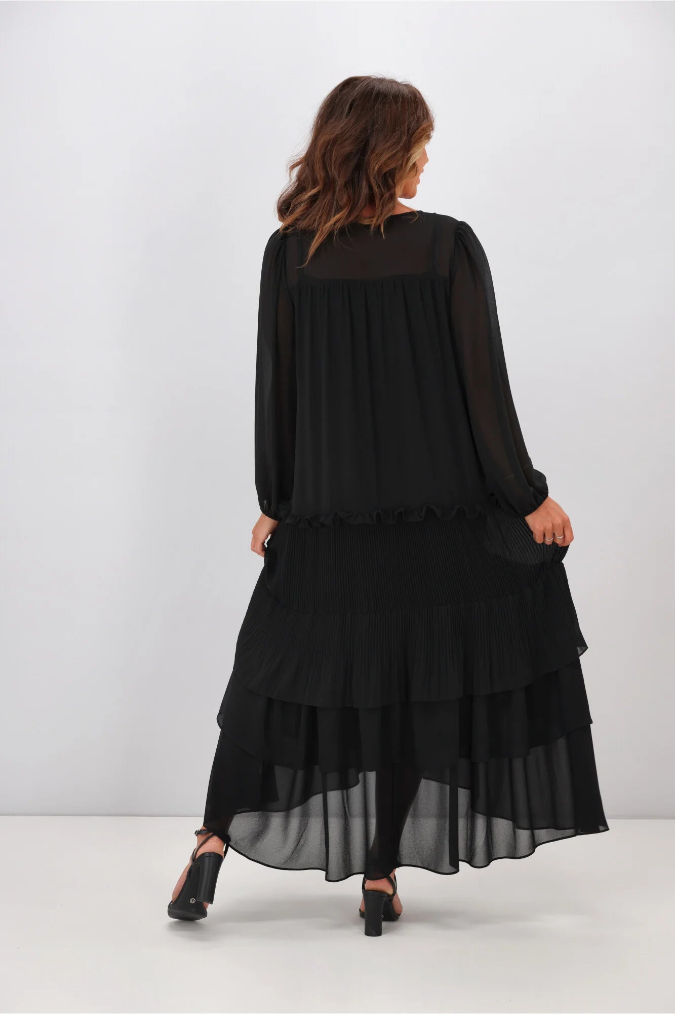 Rosalie Micropleat Tiered Dress