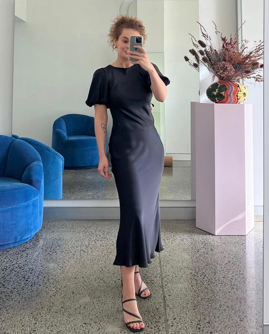 Kendall Satin dress - Black