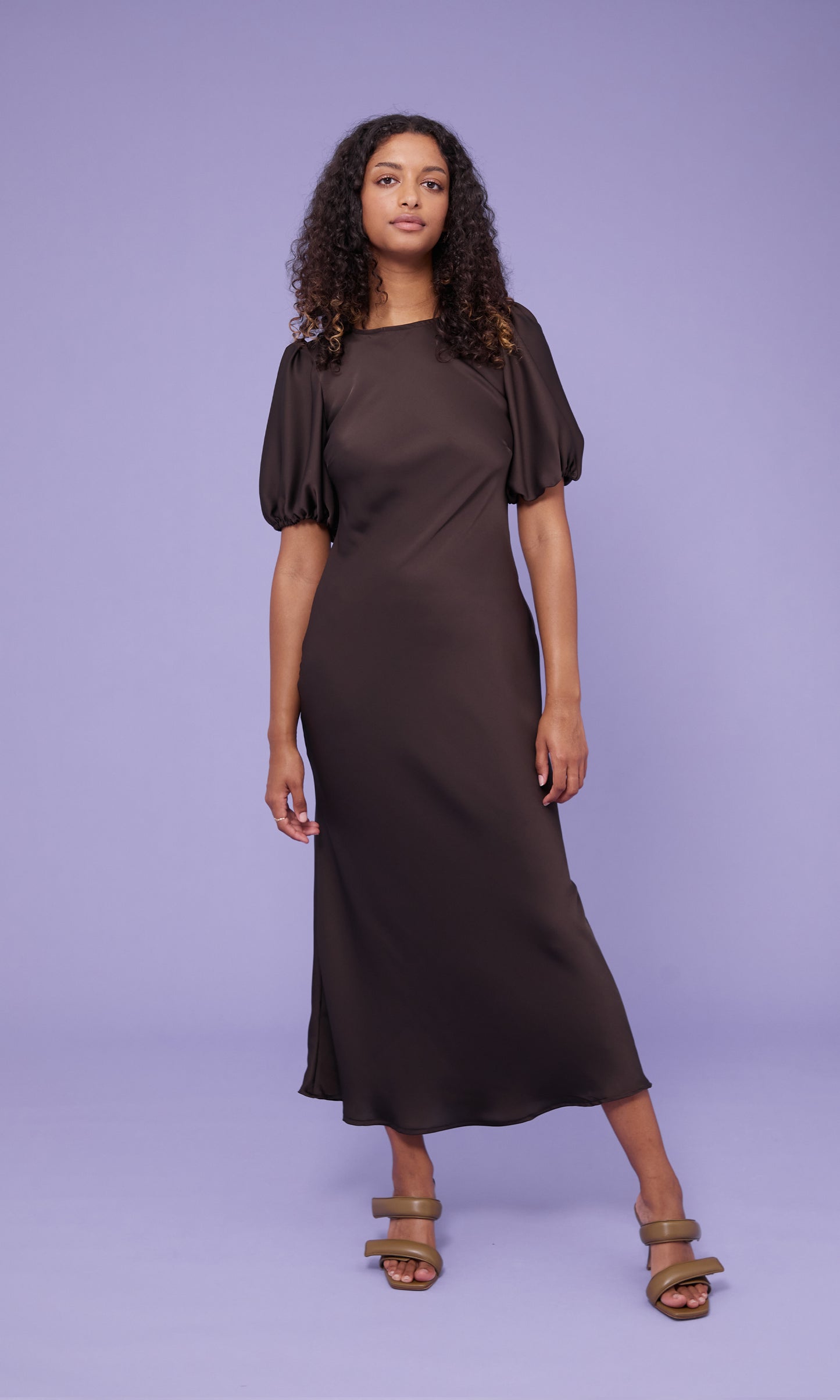 Kendall Satin dress - Espresso (14)