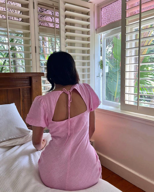 Kos Linen Midi - Pink