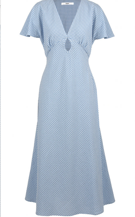 Clover Midi - Blue Gingham