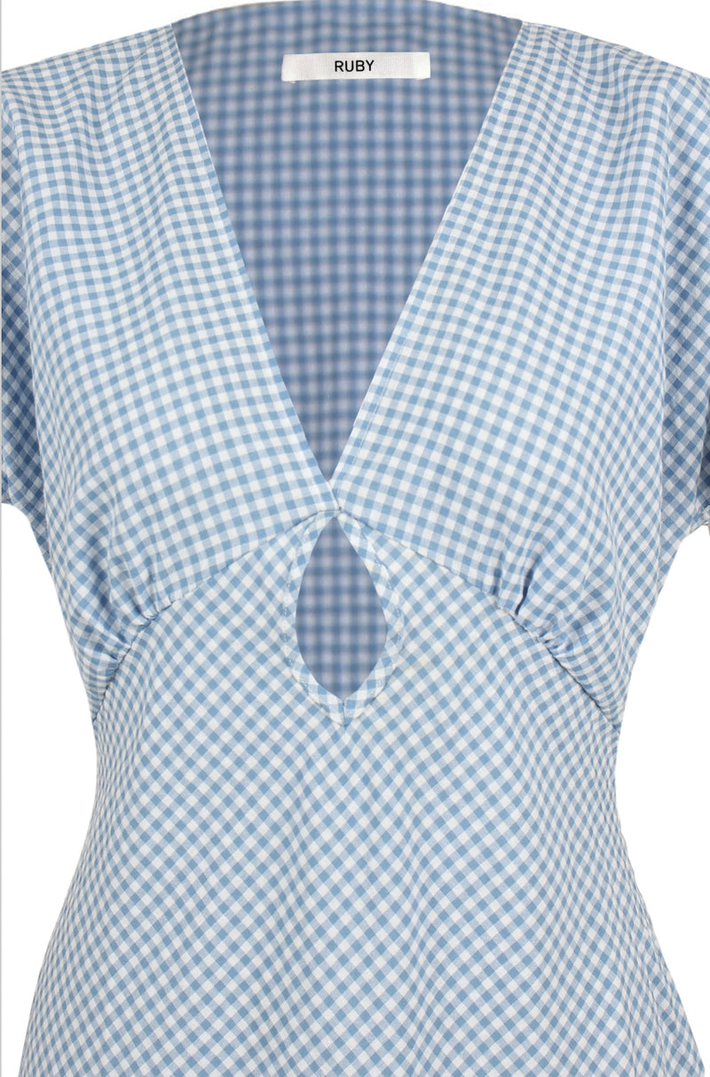 Clover Midi - Blue Gingham