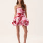 Violette Bubble Hem Mini - Pink Boldy Blooming