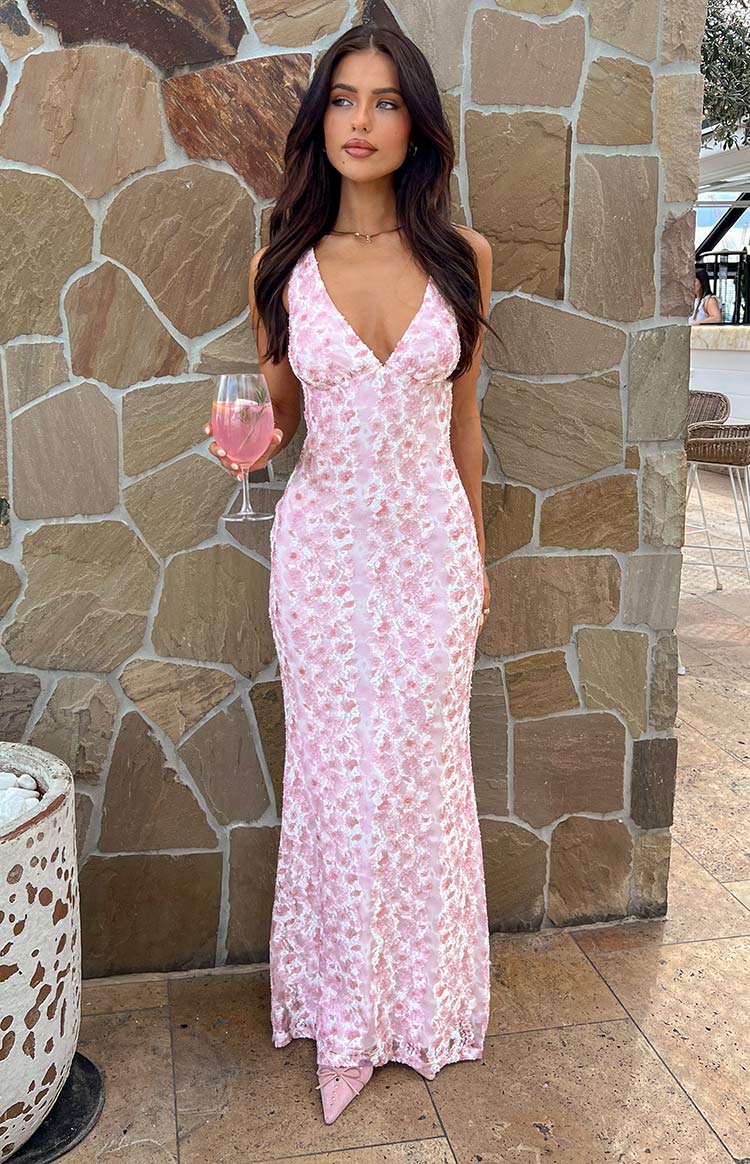 Farida Pink Lace Maxi