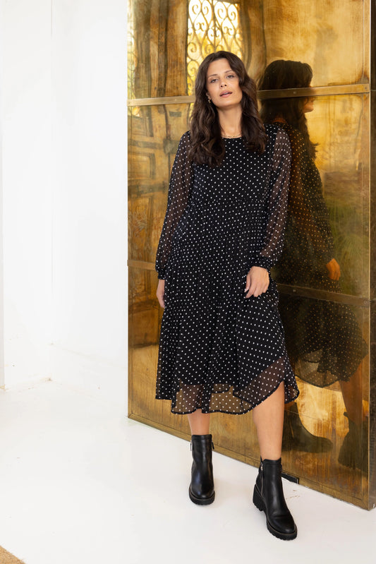 Mariella Shirred Detail Polka Dot