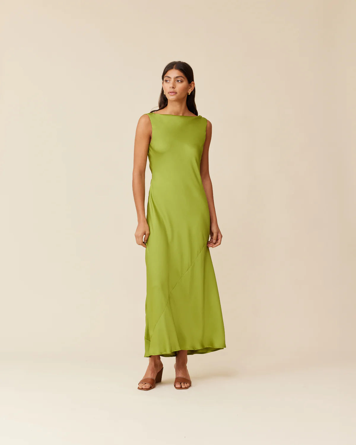 Firebird Cowl Gown Pea Green