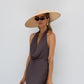 Becca Cowl Halter Satin Gown