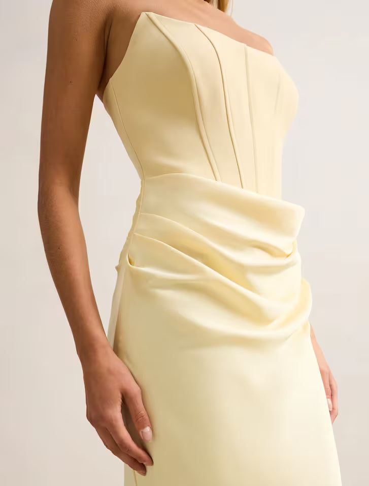 Isra Drape Strapless Maxi Dress