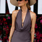 Becca Cowl Halter Satin Gown