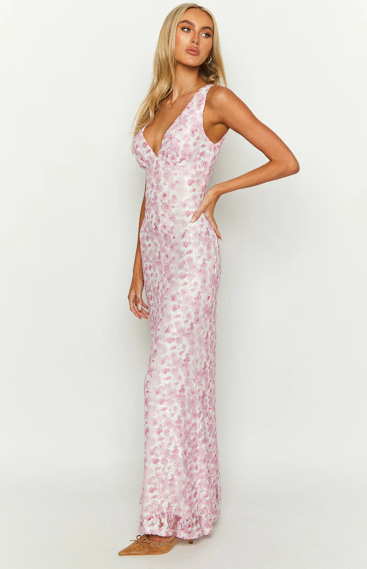 Farida Pink Lace Maxi