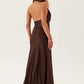 Becca Cowl Halter Satin Gown