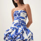 Violette Bubble Hem Mini - Boldly Blooming Coblat
