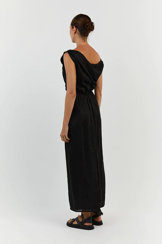 Cass Linen Midi - Black (14)