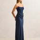 Isra Drape Strapless Maxi Dress - Navy