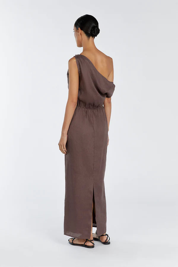 Cass Linen Midi - Chocolate