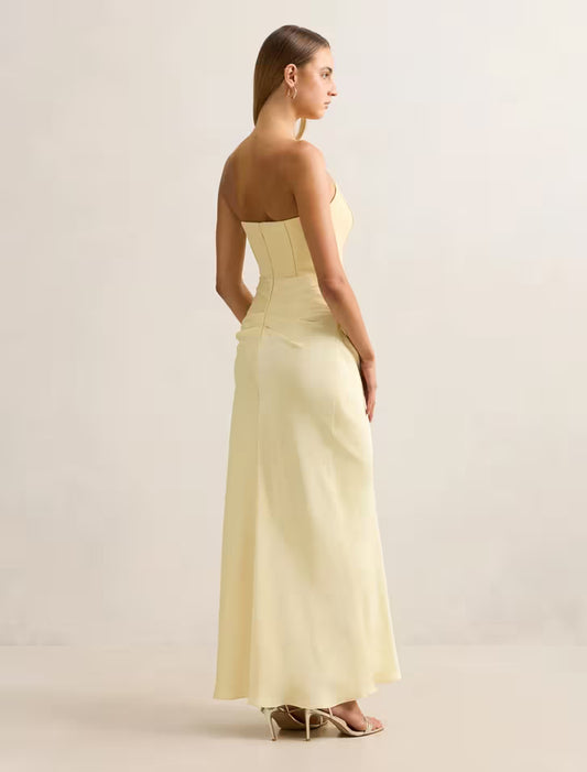 Isra Drape Strapless Maxi Dress