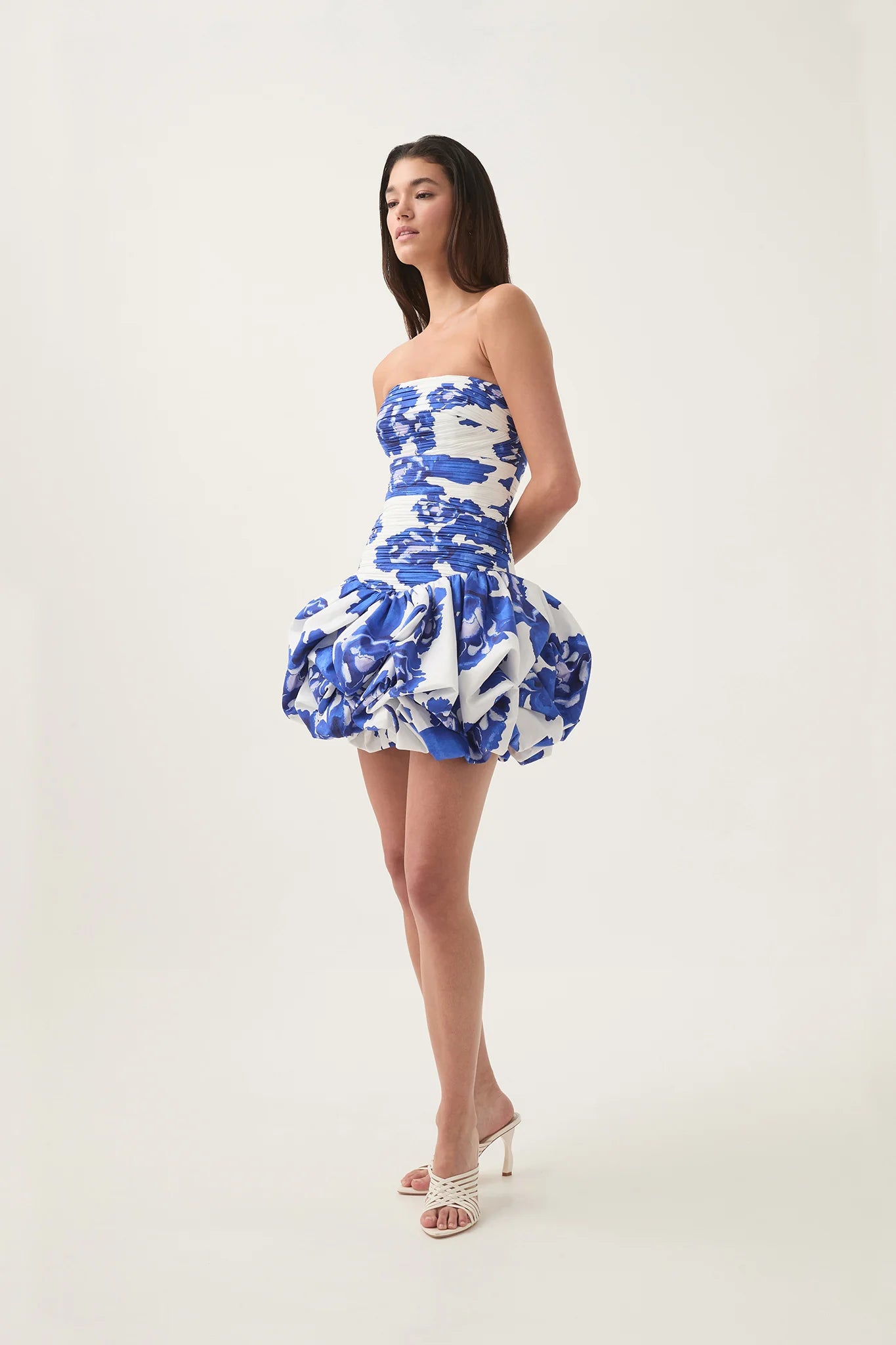 Violette Bubble Hem Mini - Boldly Blooming Coblat