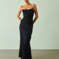 Isra Drape Strapless Maxi Dress - Navy