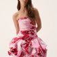 Violette Bubble Hem Mini - Pink Boldy Blooming