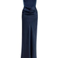 Isra Drape Strapless Maxi Dress - Navy