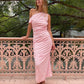 Issy One Shoulder Midi - Pink Candy