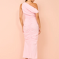 Issy One Shoulder Midi - Pink Candy