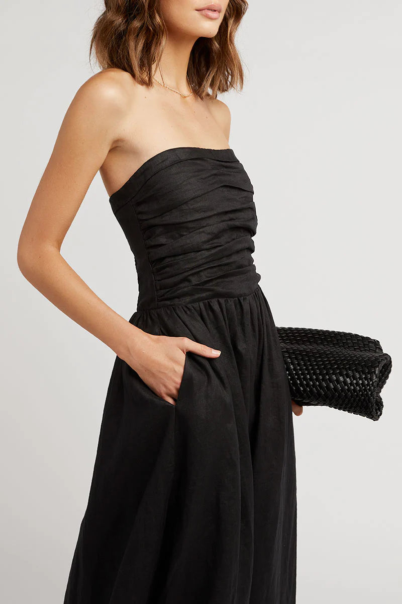 Lexi Linen Midi - Black