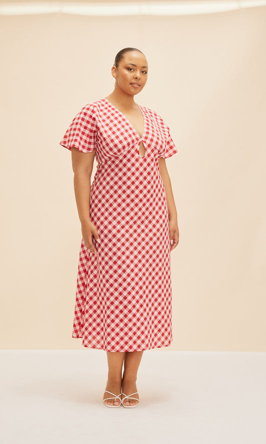 Clover Midi - Red Gingham