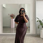 Kendall Satin dress - Espresso