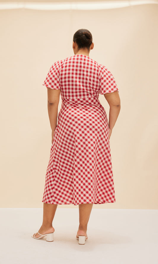 Clover Midi - Red Gingham